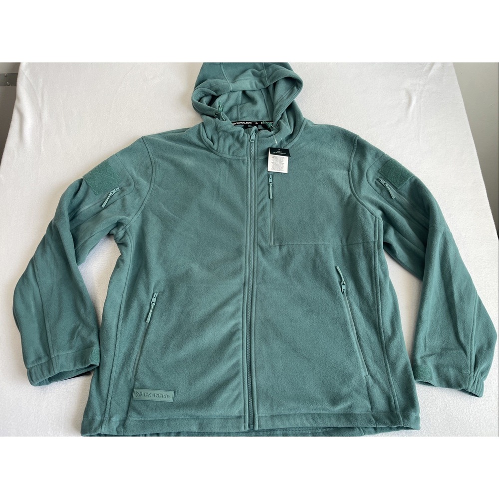 Baerskin Tactical Fleece Hoodie Mens 2XL Sea Foam Full Zip Utility Pockets